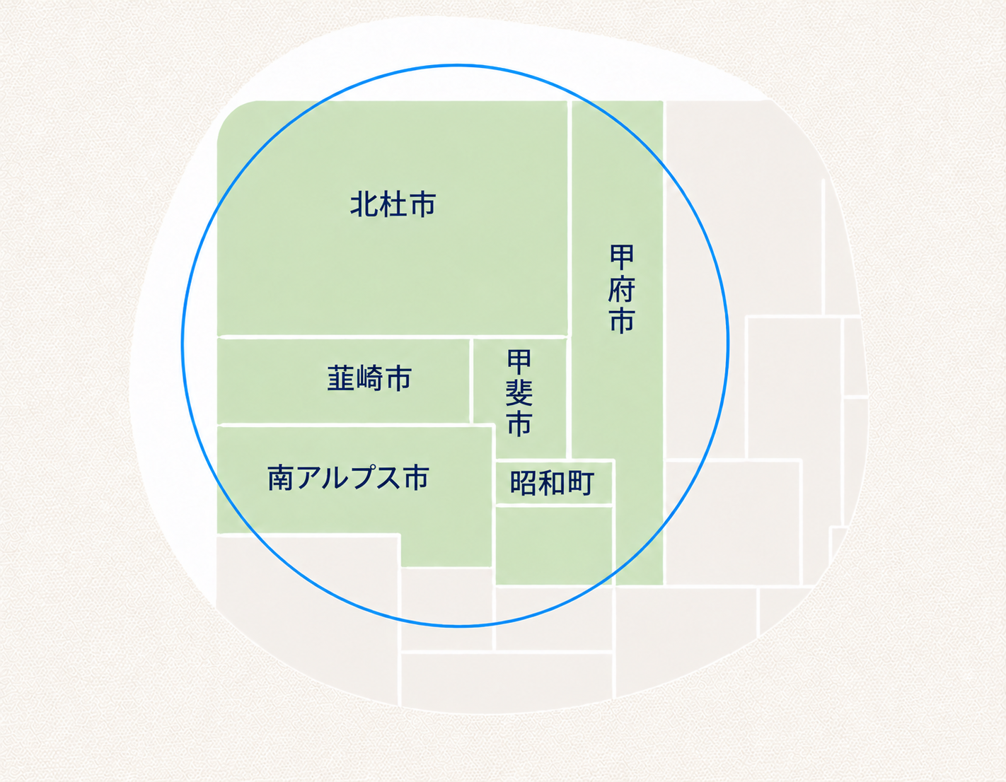 山梨県の地図